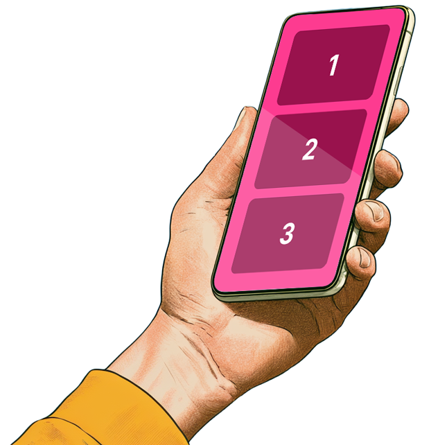 A hand holding a phone participating in the quiz