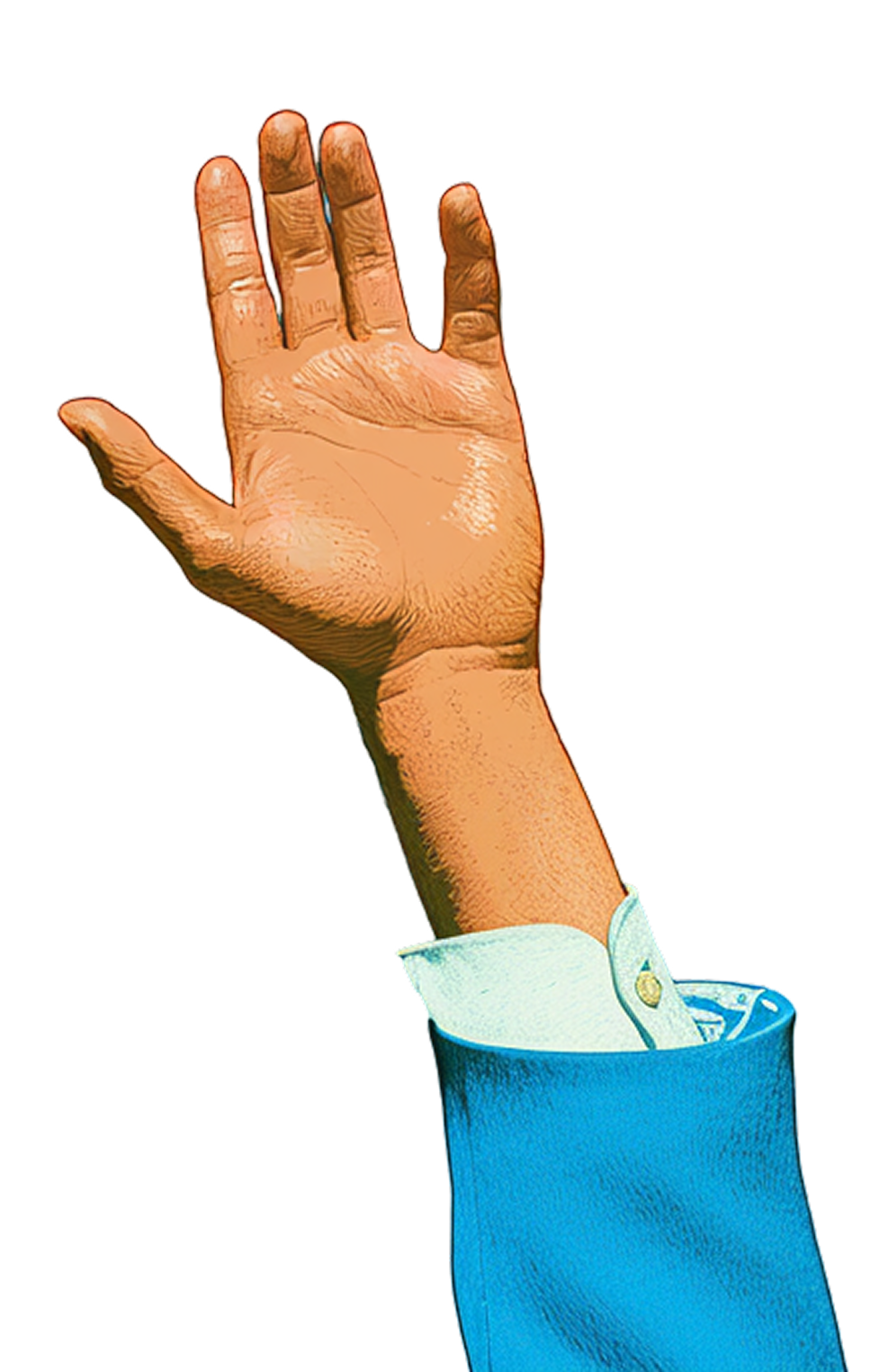 A friendly raised hand